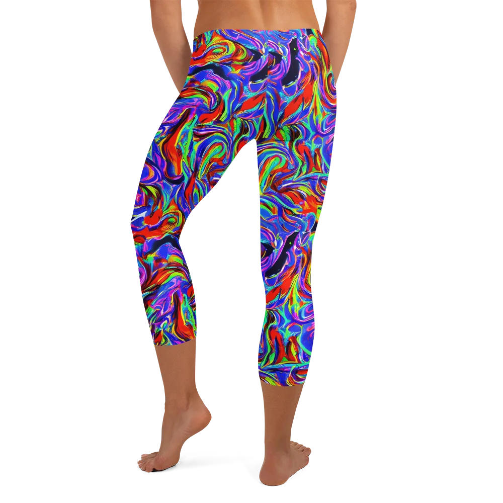 Electric Riviera on Capri Leggings — Back