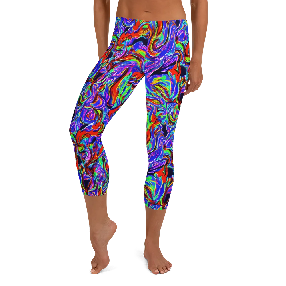 Electric Riviera on Capri Leggings — Front
