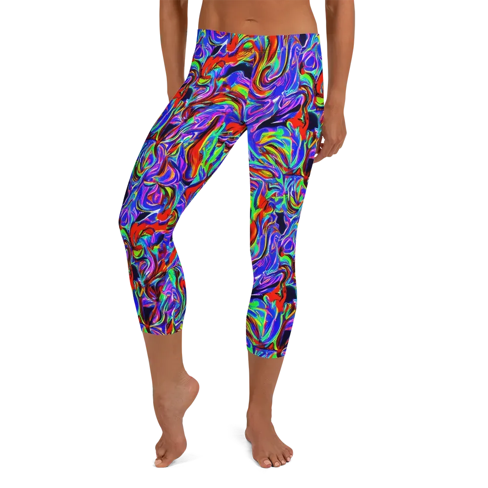 Electric Riviera on Capri Leggings — Front
