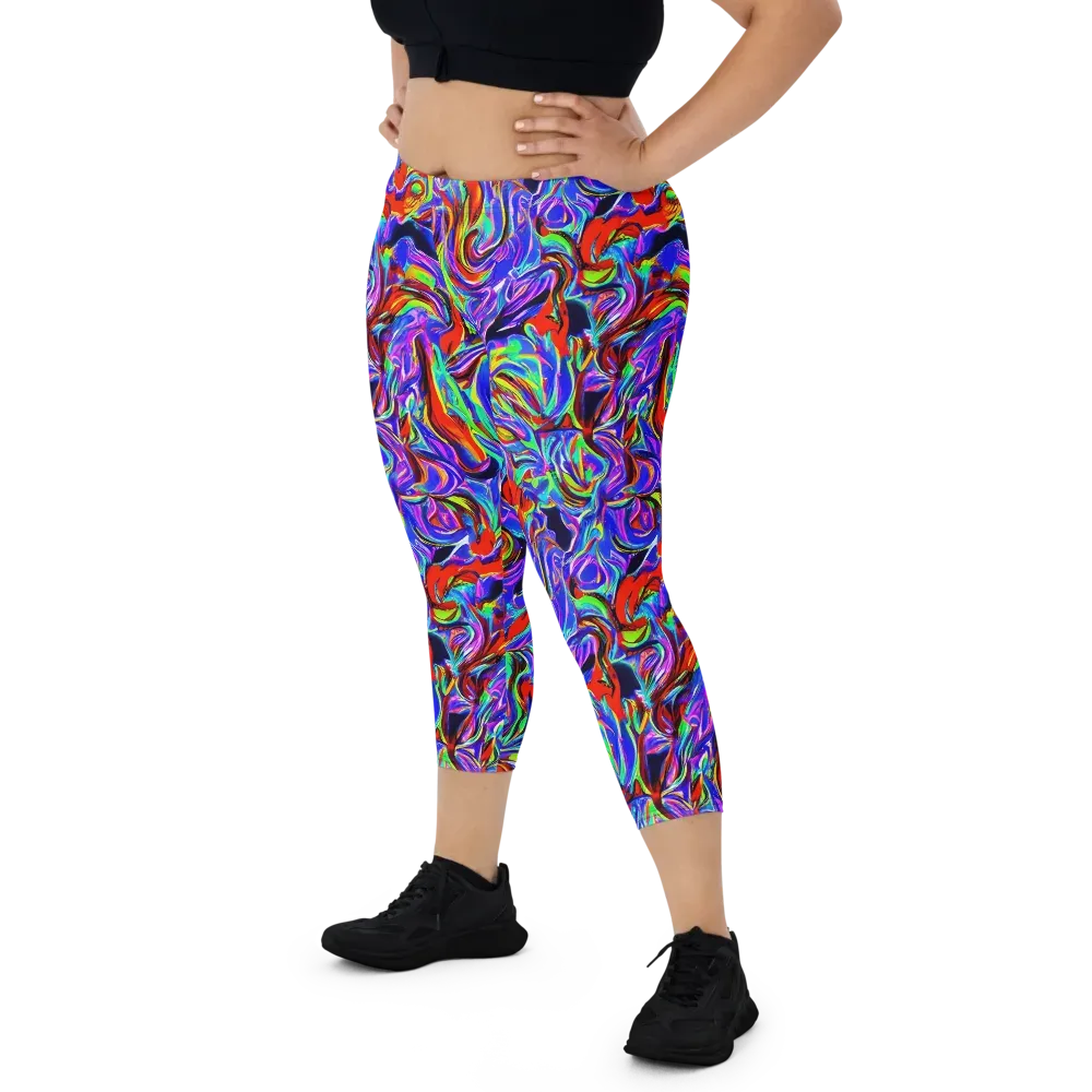 Electric Riviera on Capri Leggings — Front