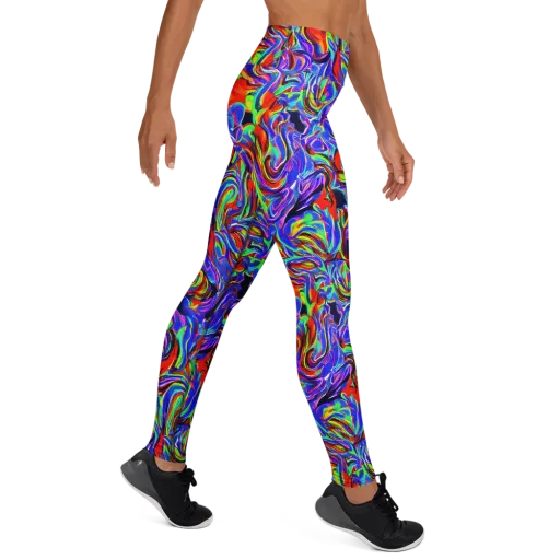 Electric Riviera on a Yoga Leggings