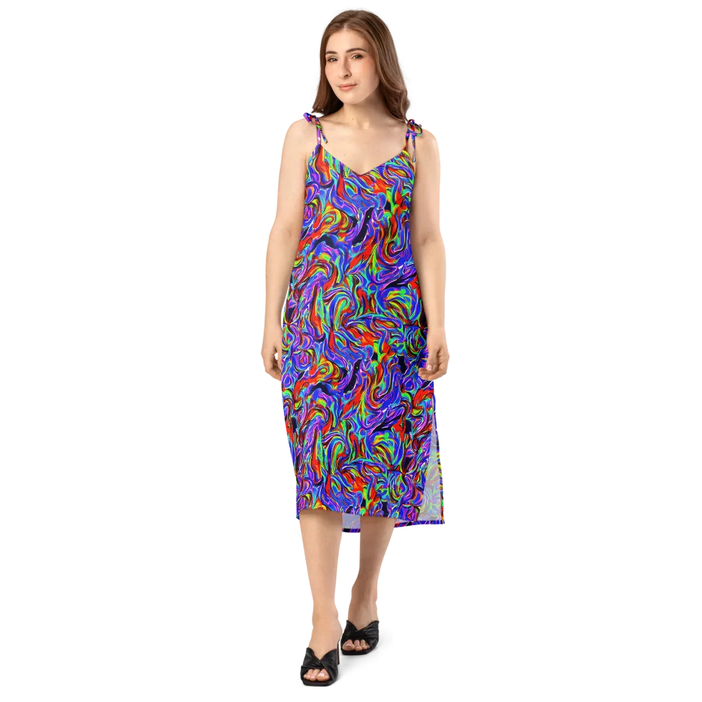 Electric Riviera on Slip Dress — Front