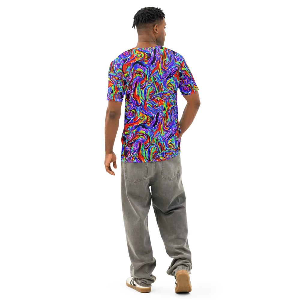Electric Riviera on Men's Cotton Crew Neck T-Shirt — Back