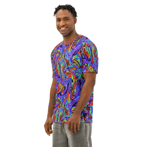 Electric Riviera on a Men's Cotton Crew Neck T-Shirt