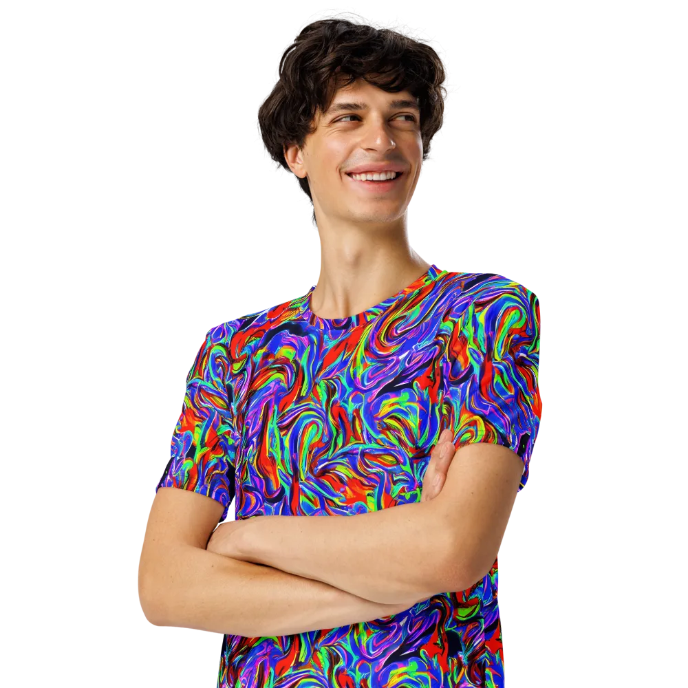 Electric Riviera on Men's Crew Neck T-Shirt — Left Front