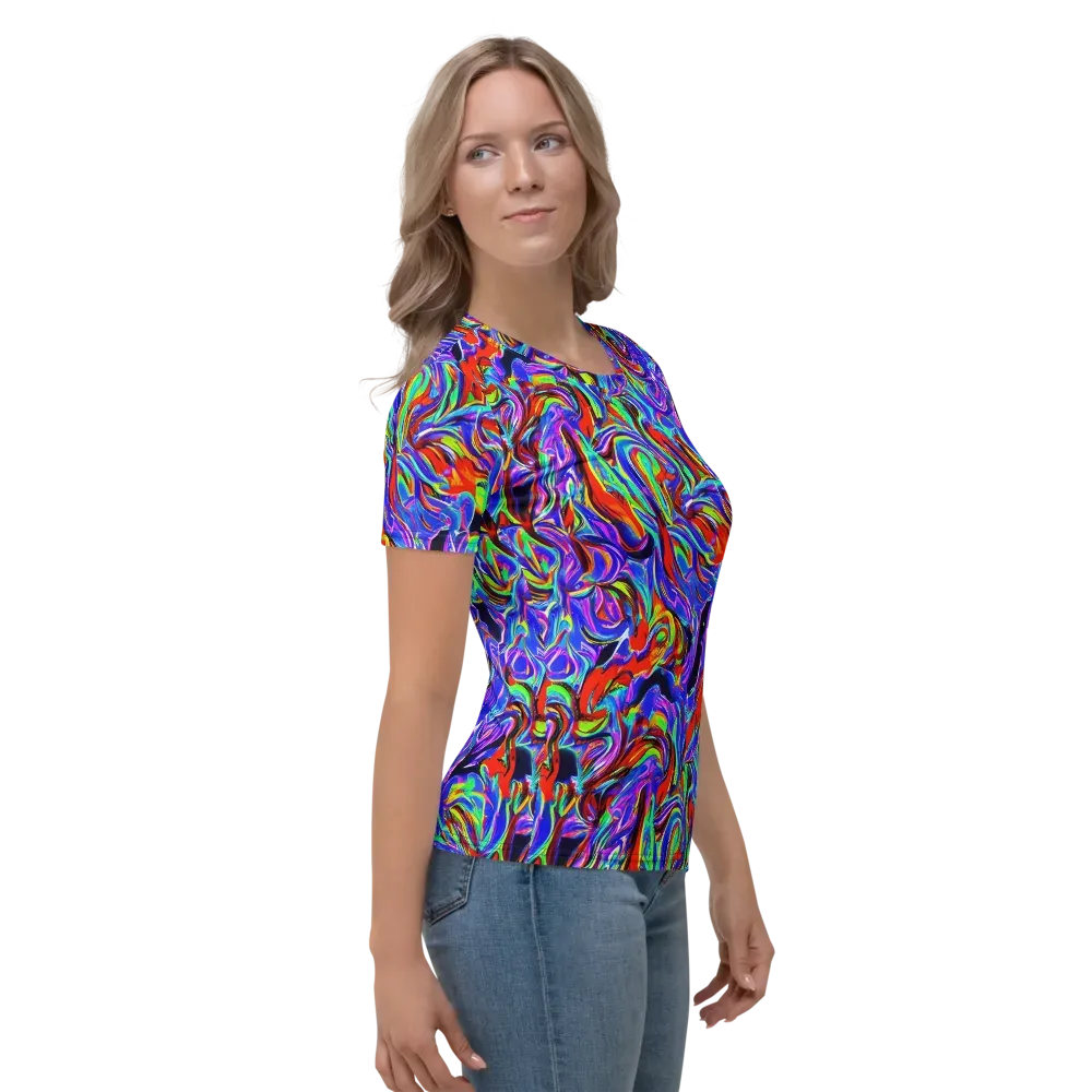 Electric Riviera on Women's Crew Neck T-Shirt — Right