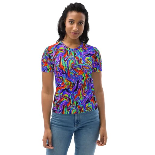 Electric Riviera on a Women's Crew Neck T-Shirt