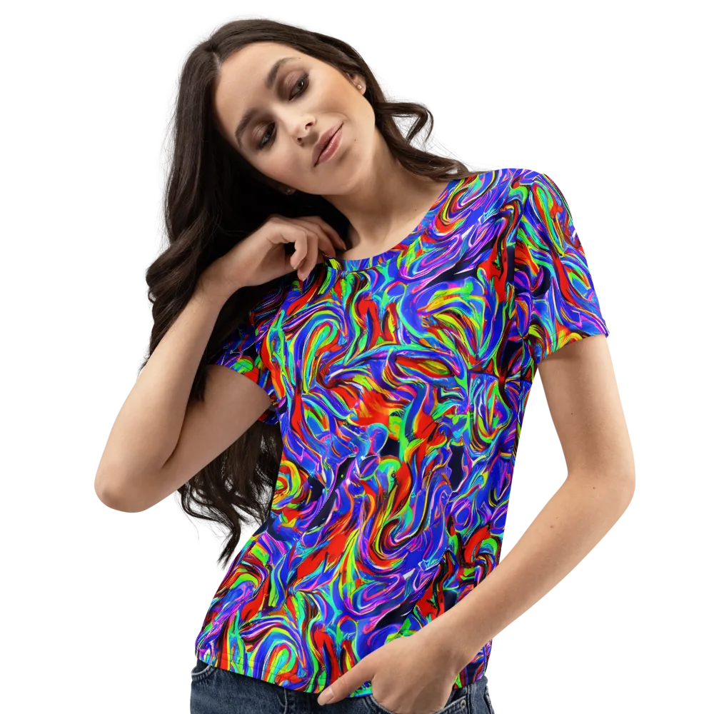Electric Riviera on Women's Crew Neck T-Shirt — Left Front