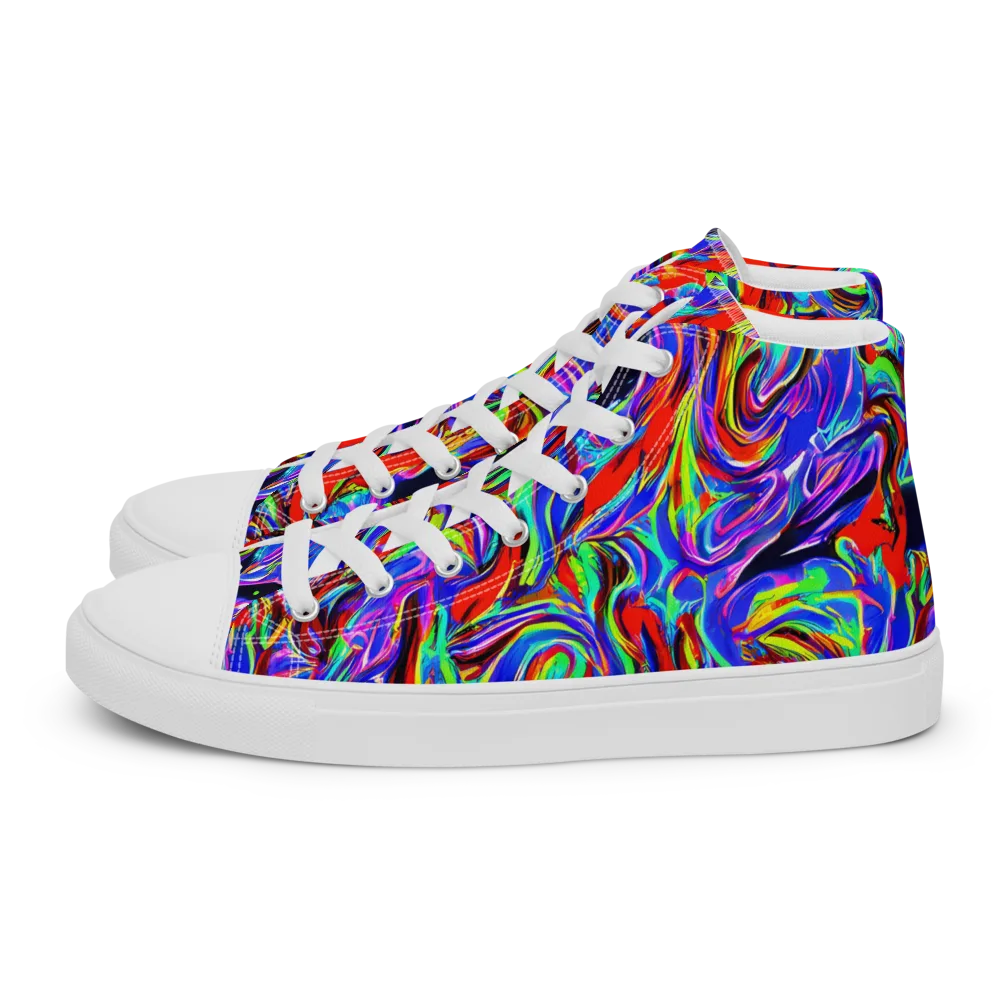 Electric Riviera on Women's High Top Canvas Shoes — Left