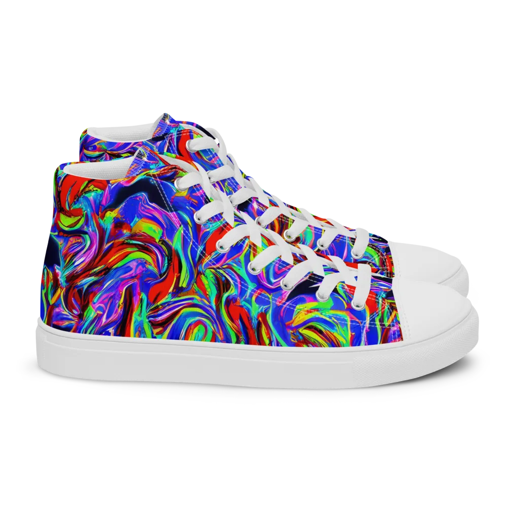 Electric Riviera on Women's High Top Canvas Shoes — Right