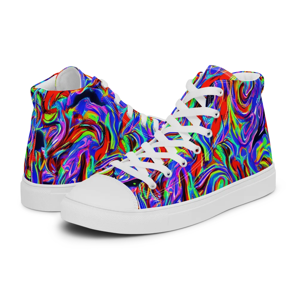 Electric Riviera on Women's High Top Canvas Shoes — Left
