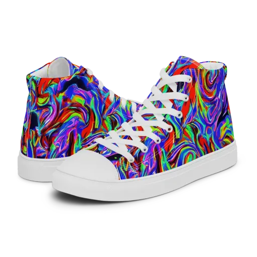 Electric Riviera on a Women's High Top Canvas Shoes