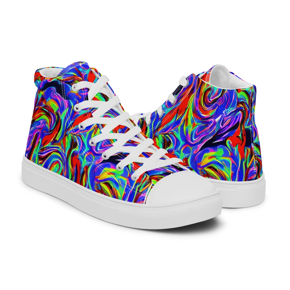 Electric Riviera on Women's High Top Canvas Shoes — Right