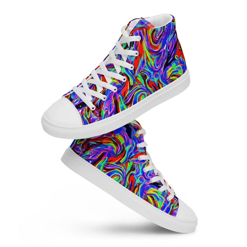 Electric Riviera on Women's High Top Canvas Shoes — Front