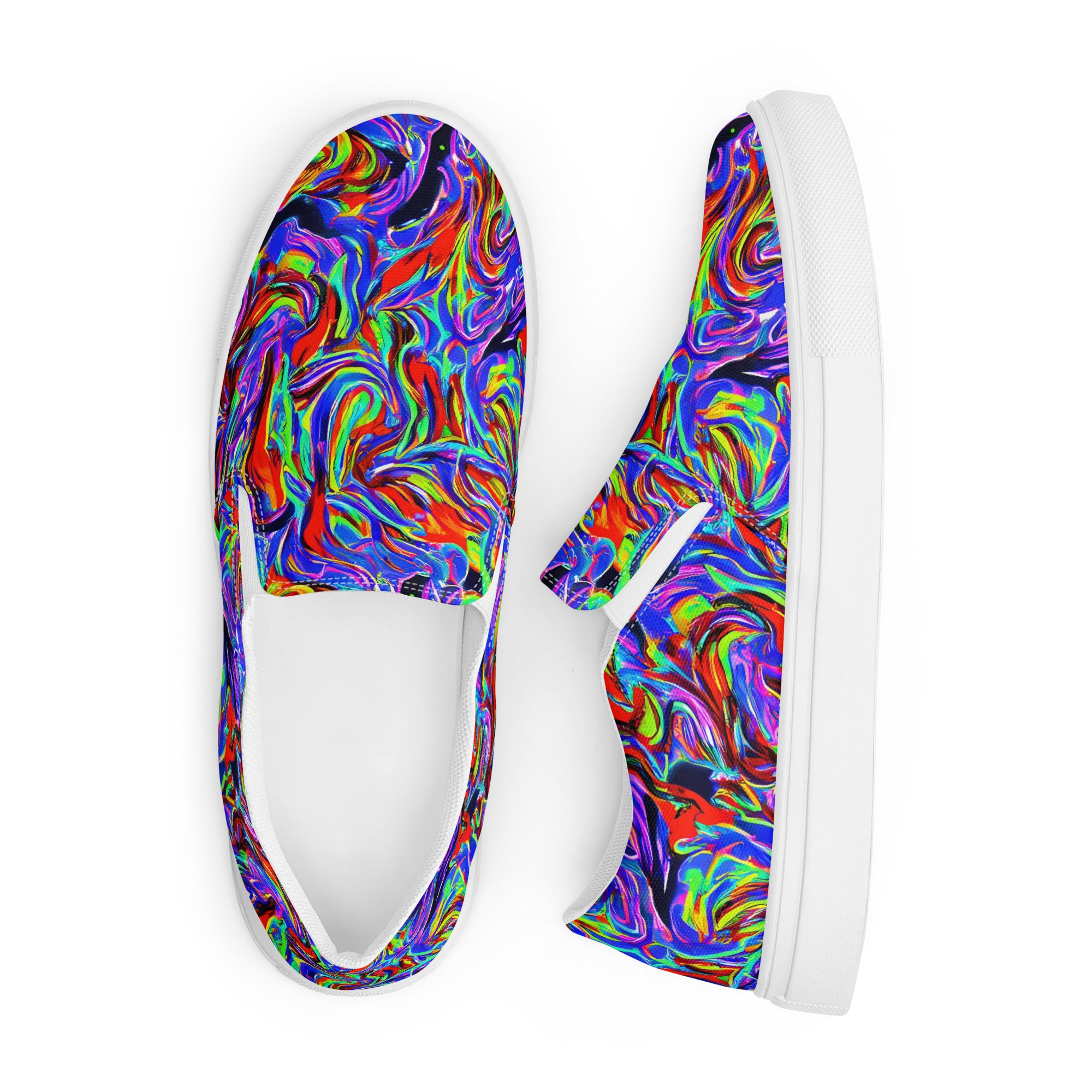 Electric Riviera on Men's Slip-On Canvas Shoes — Front