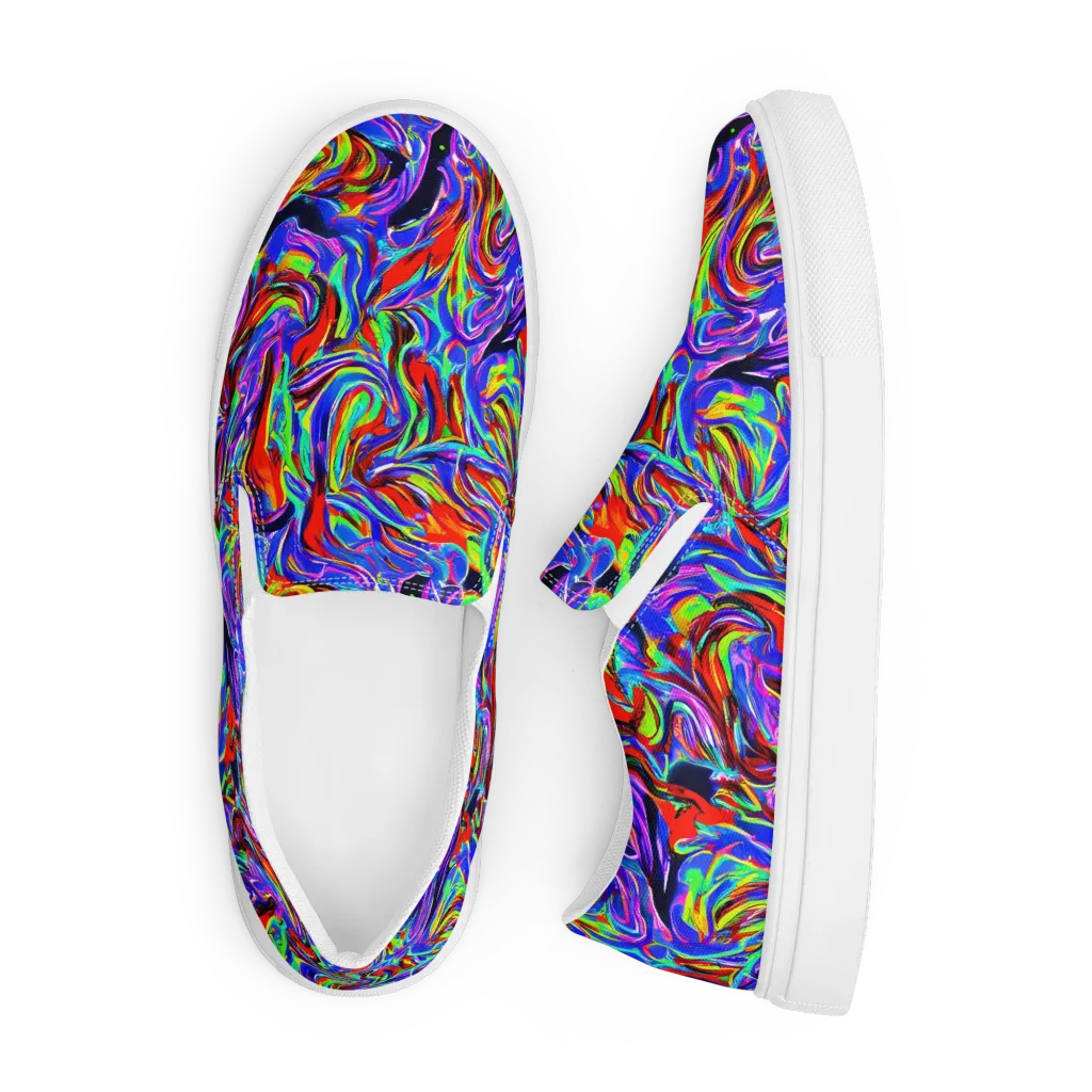 Electric Riviera on Men's Slip-On Canvas Shoes — Front