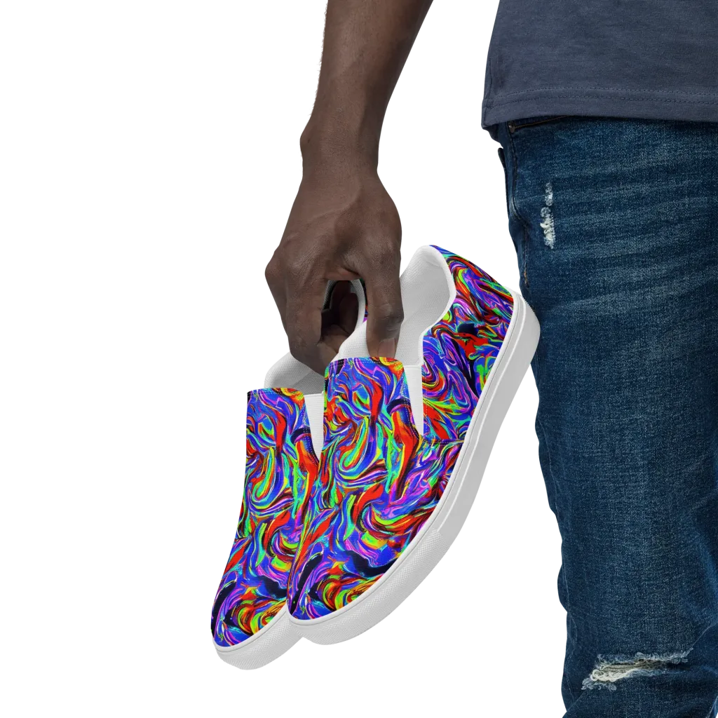 Electric Riviera on Men's Slip-On Canvas Shoes — Left Front