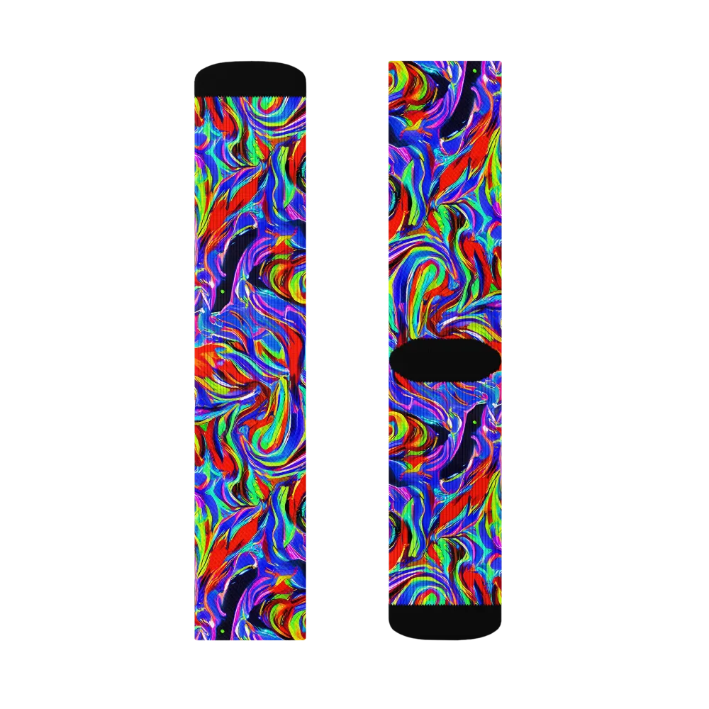 Electric Riviera on Socks — Right Sock