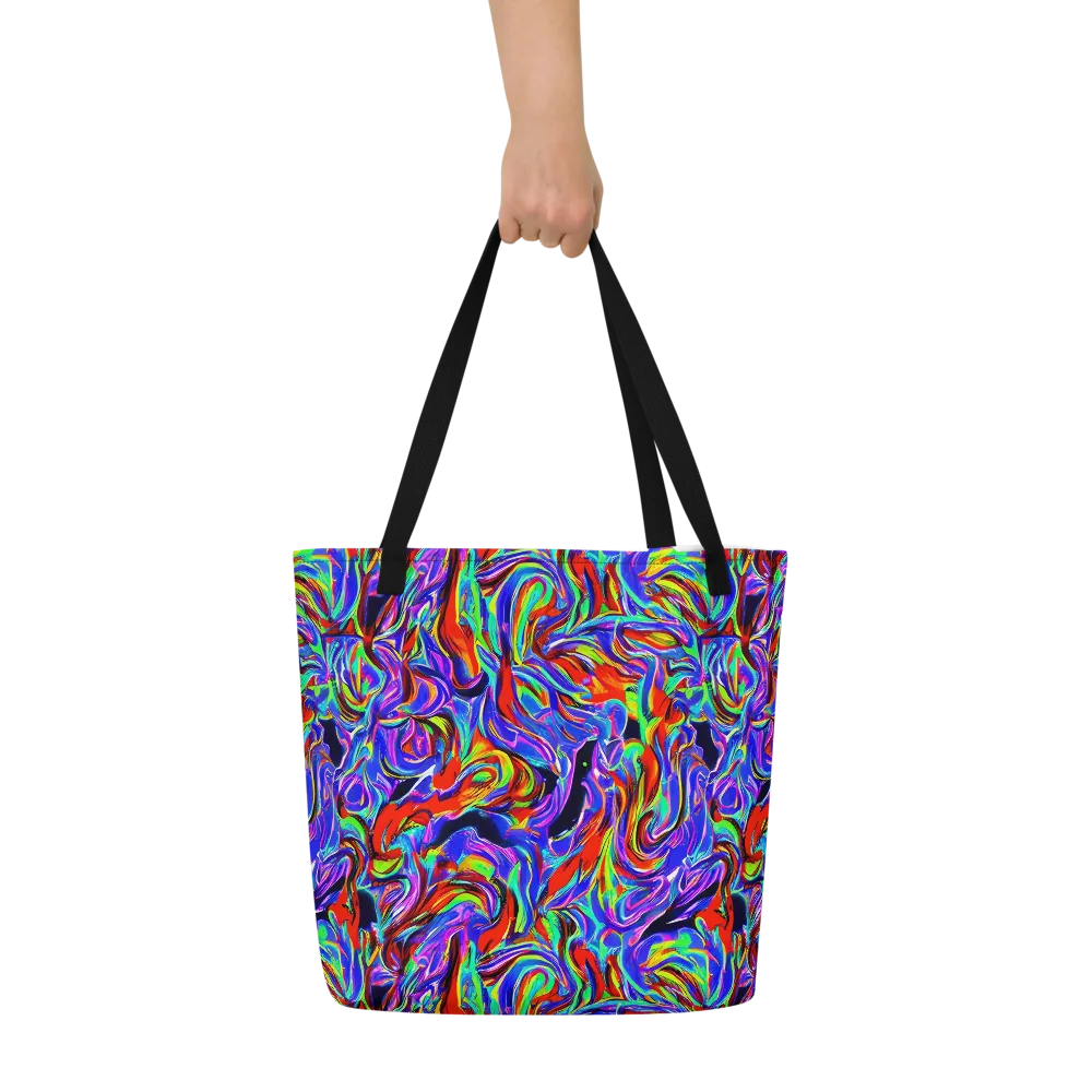 Electric Riviera on Large Tote Bag W/ Pocket — Front