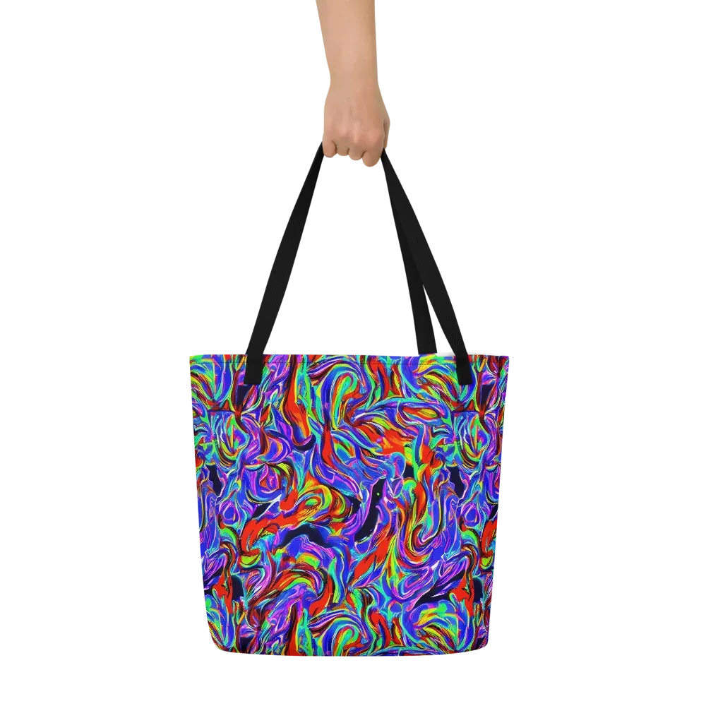 Electric Riviera on Large Tote Bag W/ Pocket — Front