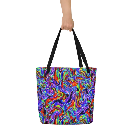 Electric Riviera on a Large Tote Bag W/ Pocket
