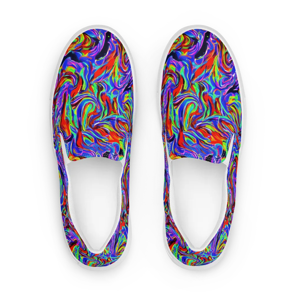 Electric Riviera on Women's Slip-On Canvas Shoes — Front