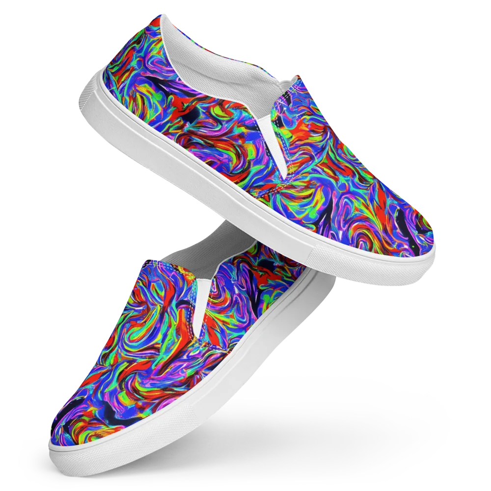 Electric Riviera on Women's Slip-On Canvas Shoes — Front