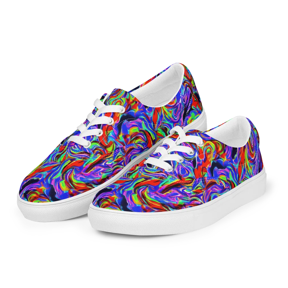 Electric Riviera on Men's Lace-Up Canvas Shoes — Left Front