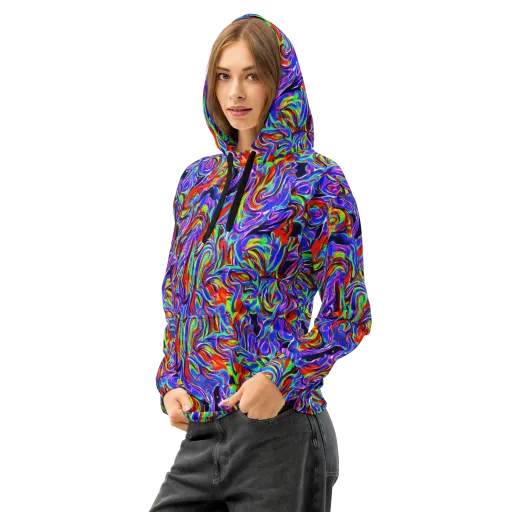 Electric Riviera on a Cotton Hoodie