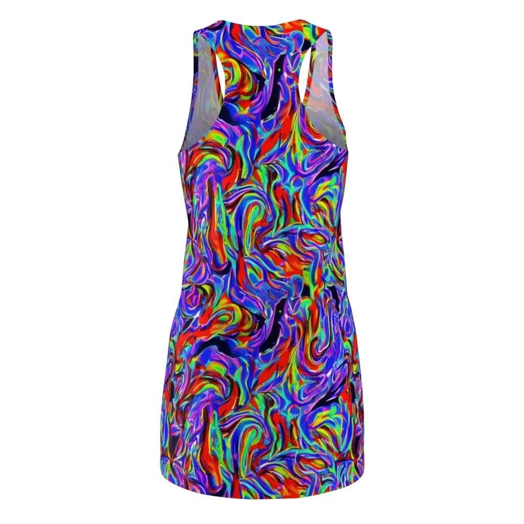 Electric Riviera on Racerback Dress — Back