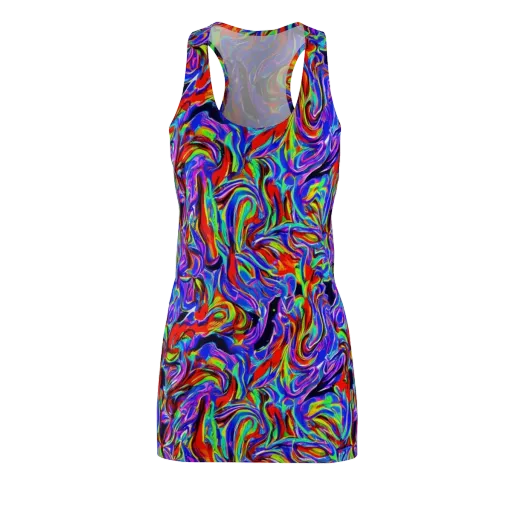 Electric Riviera on a Racerback Dress