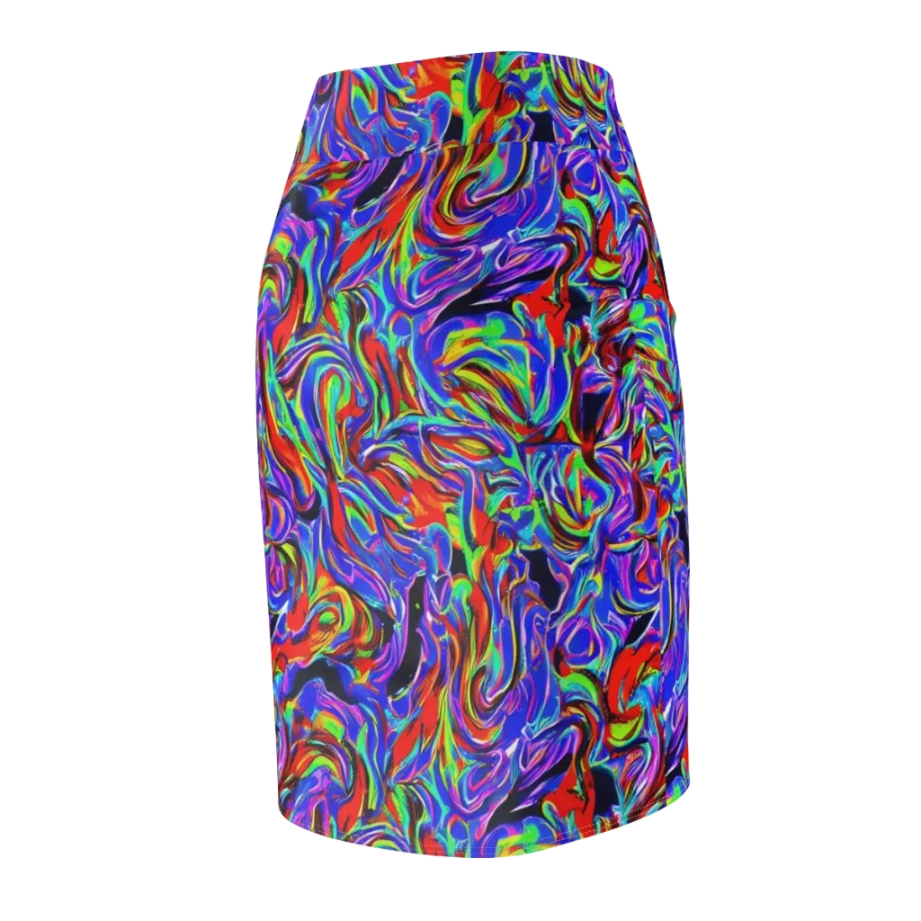 Electric Riviera on Pencil Skirt — Back Side