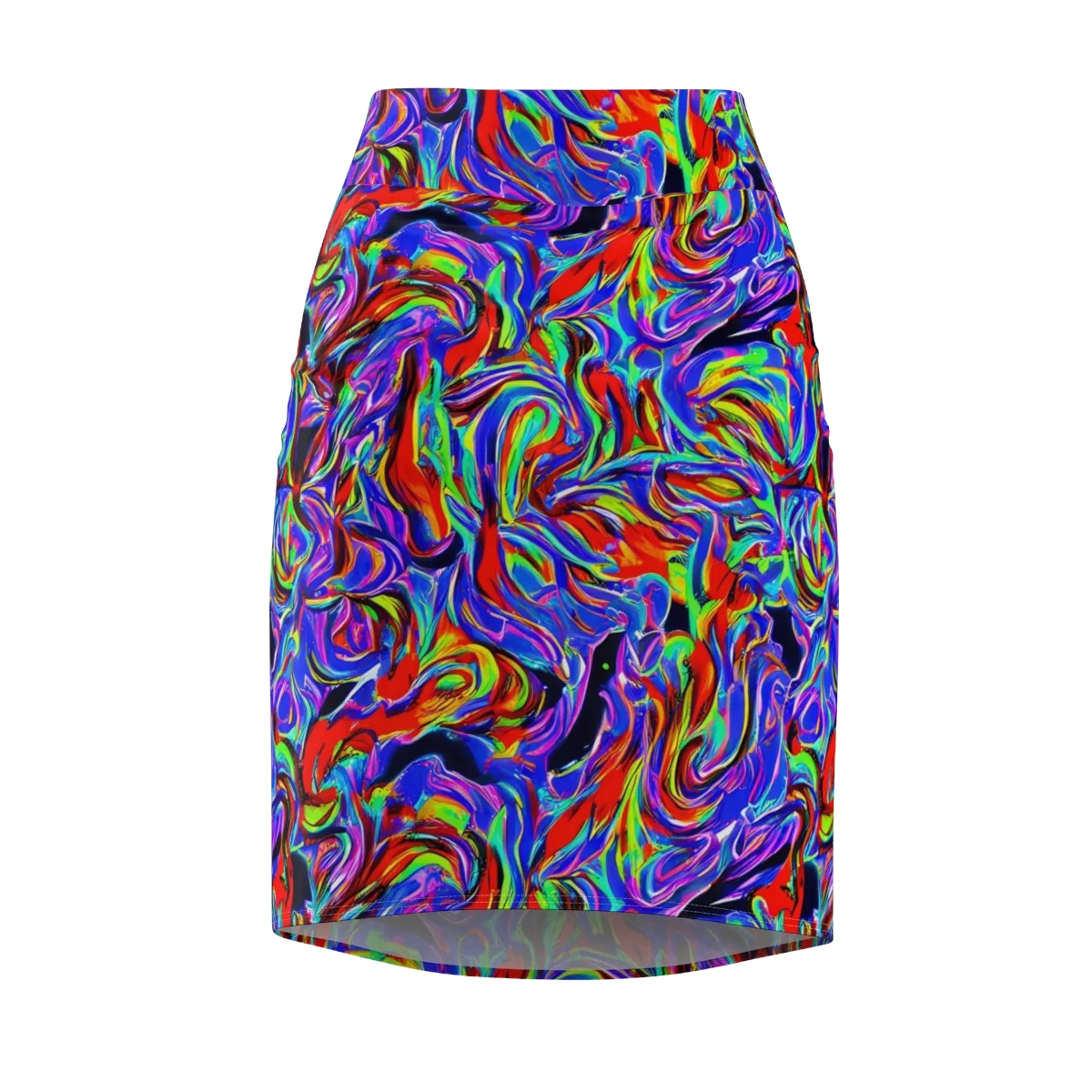 Electric Riviera on Pencil Skirt — Front