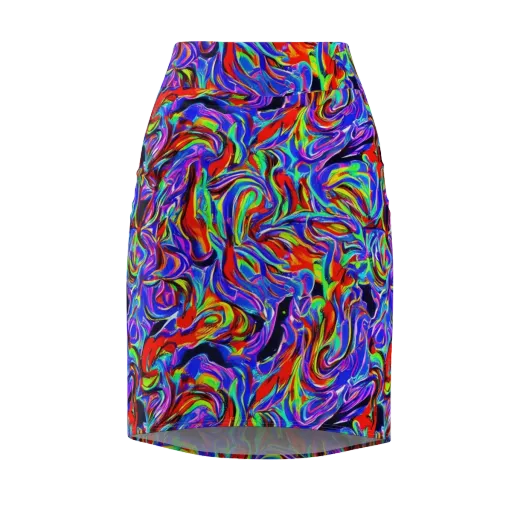 Electric Riviera on a Pencil Skirt