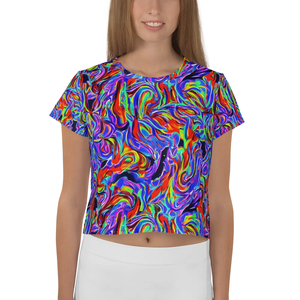 Electric Riviera on Crop Tee — Front