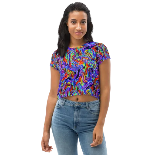 Electric Riviera on a Crop Tee