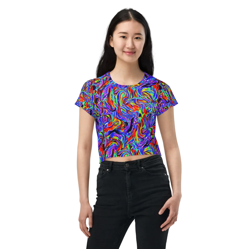 Electric Riviera on Crop Tee — Front