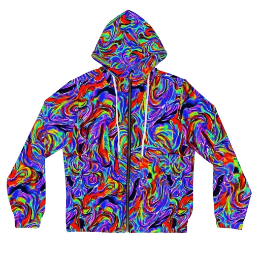 Electric Riviera on a Women's Full-Zip Hoodie