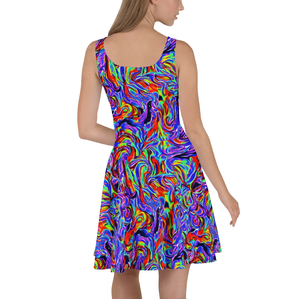 Electric Riviera on Skater Dress — Back