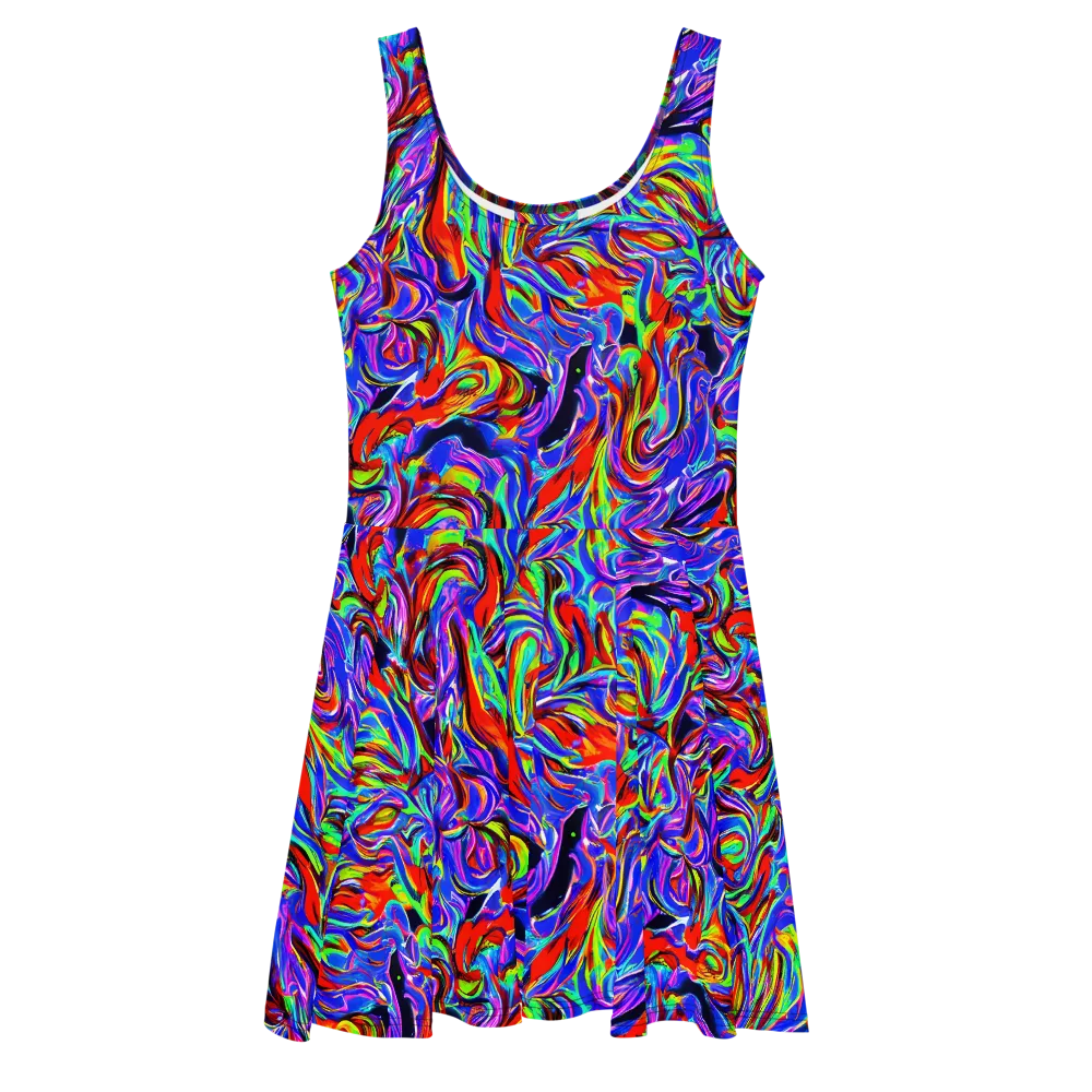 Electric Riviera on Skater Dress — Front