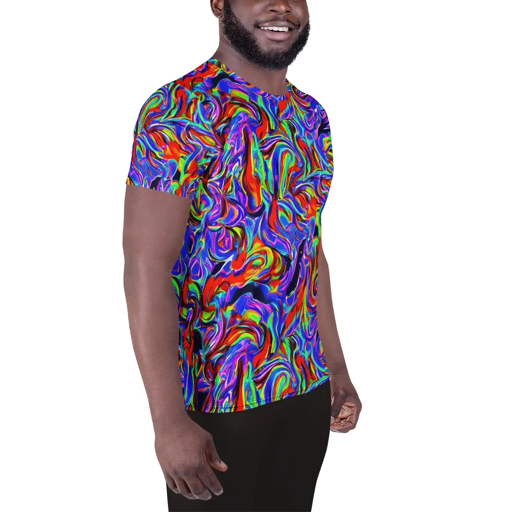 Electric Riviera on Men's Athletic T-Shirt — Right