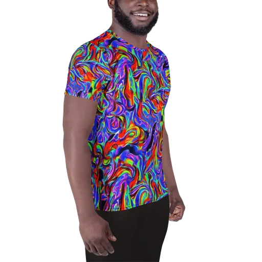 Electric Riviera on a Men's Athletic T-Shirt