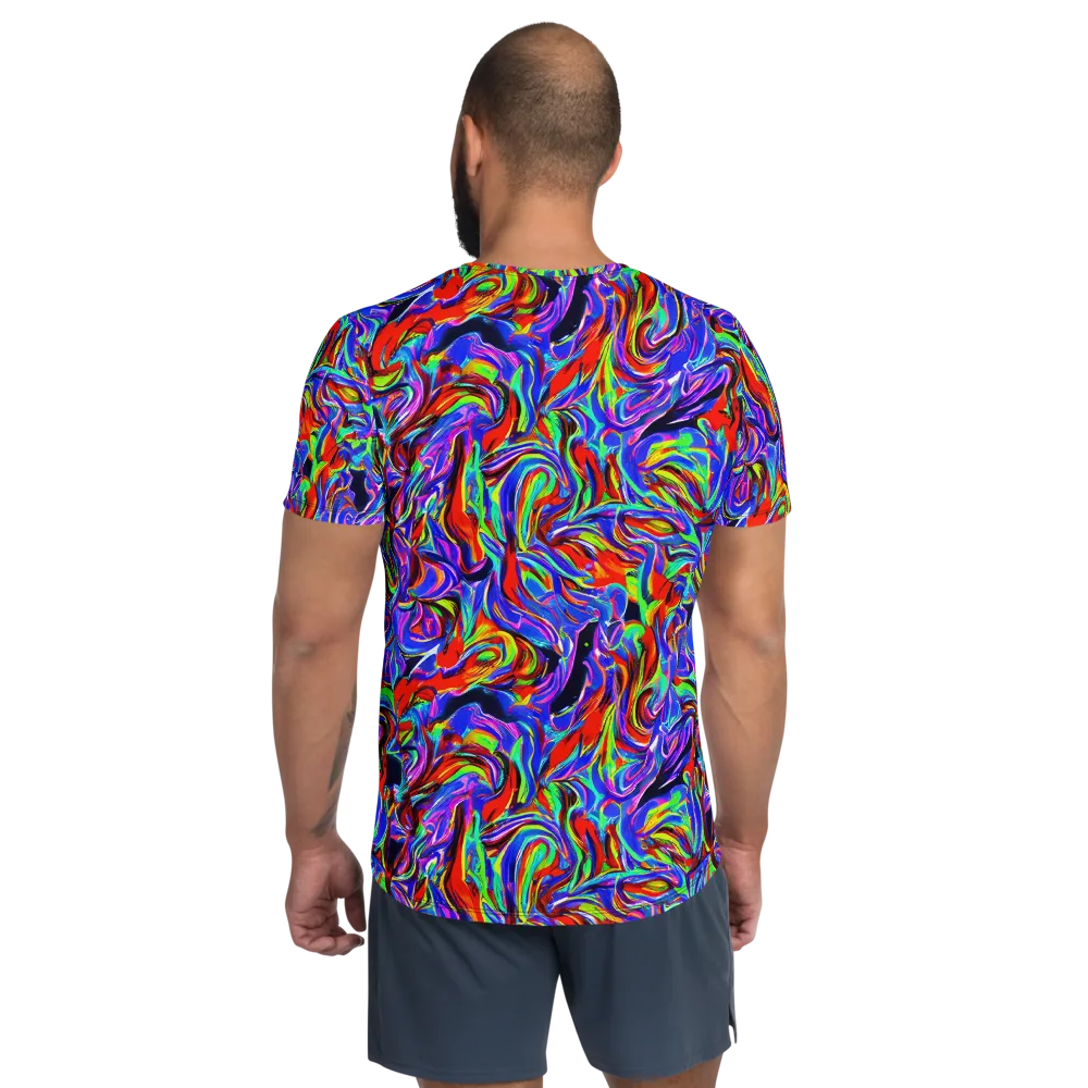 Electric Riviera on Men's Athletic T-Shirt — Back