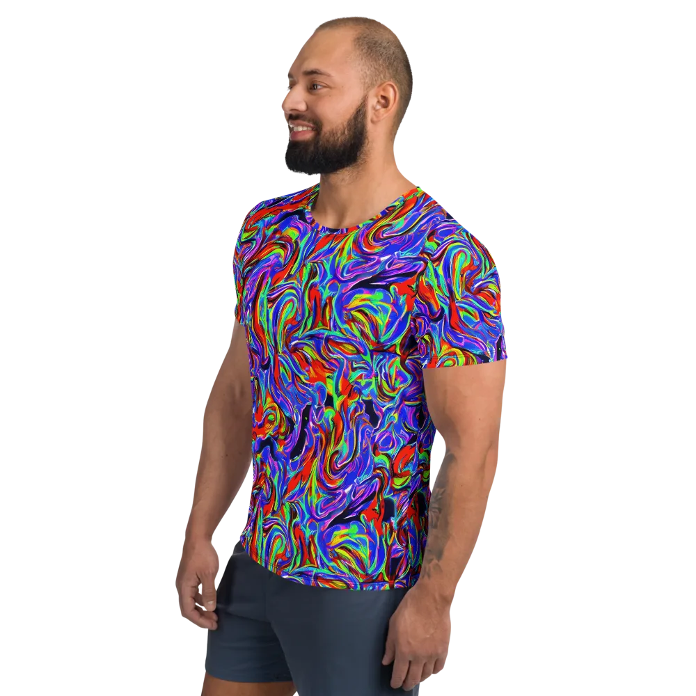 Electric Riviera on Men's Athletic T-Shirt — Left