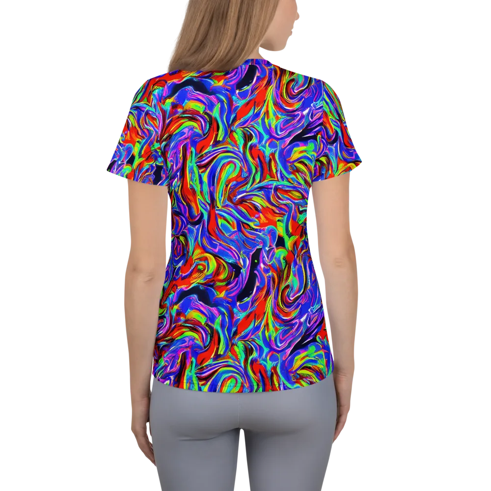 Electric Riviera on Women's Athletic T-Shirt — Back