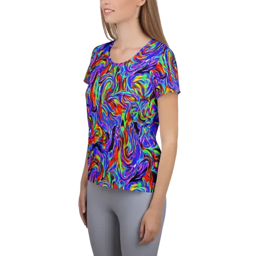 Electric Riviera on a Women's Athletic T-Shirt