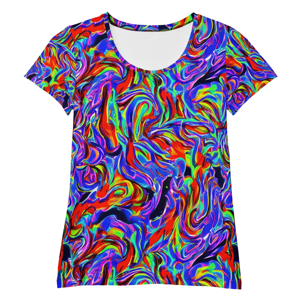 Electric Riviera on Women's Athletic T-Shirt — Front