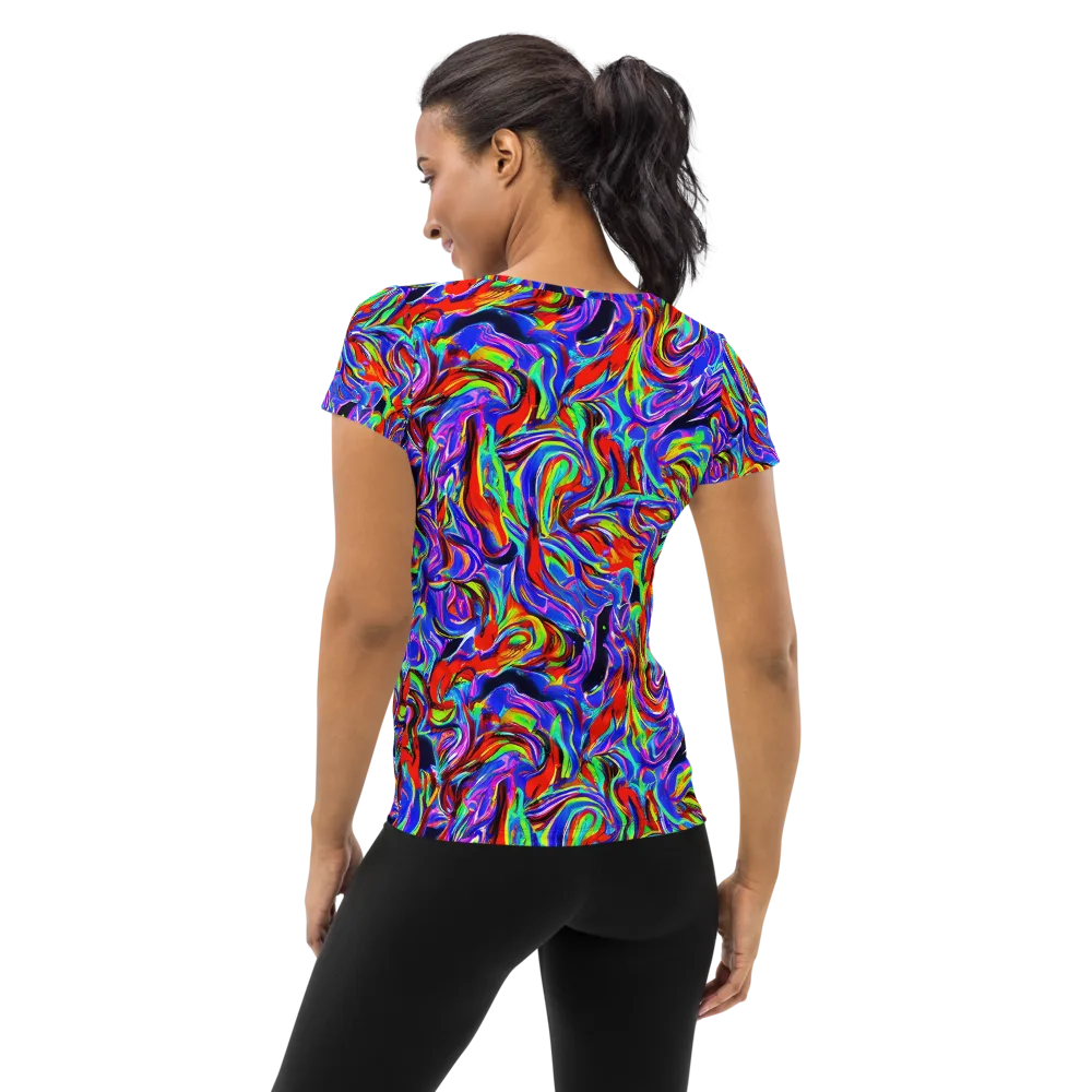 Electric Riviera on Women's Athletic T-Shirt — Back