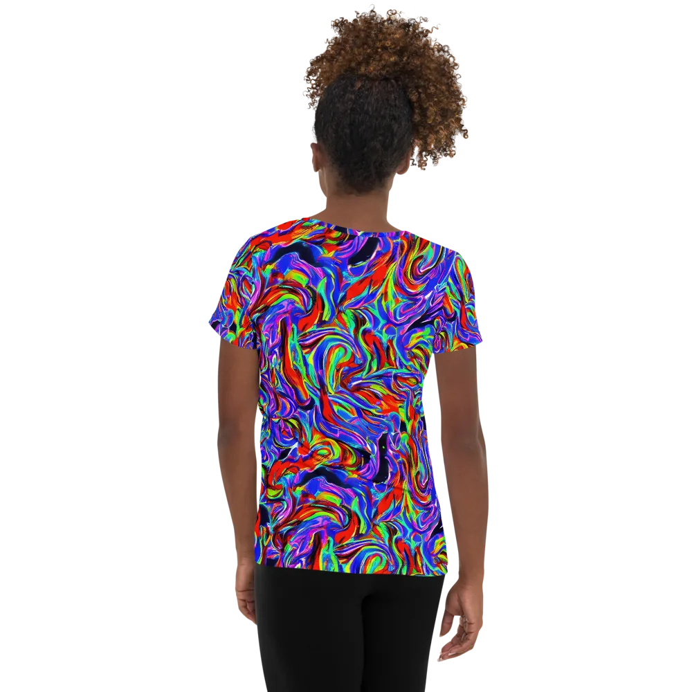 Electric Riviera on Women's Athletic T-Shirt — Back