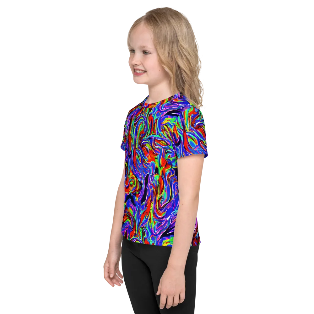 Electric Riviera on Kids Crew Neck T-Shirt — Left